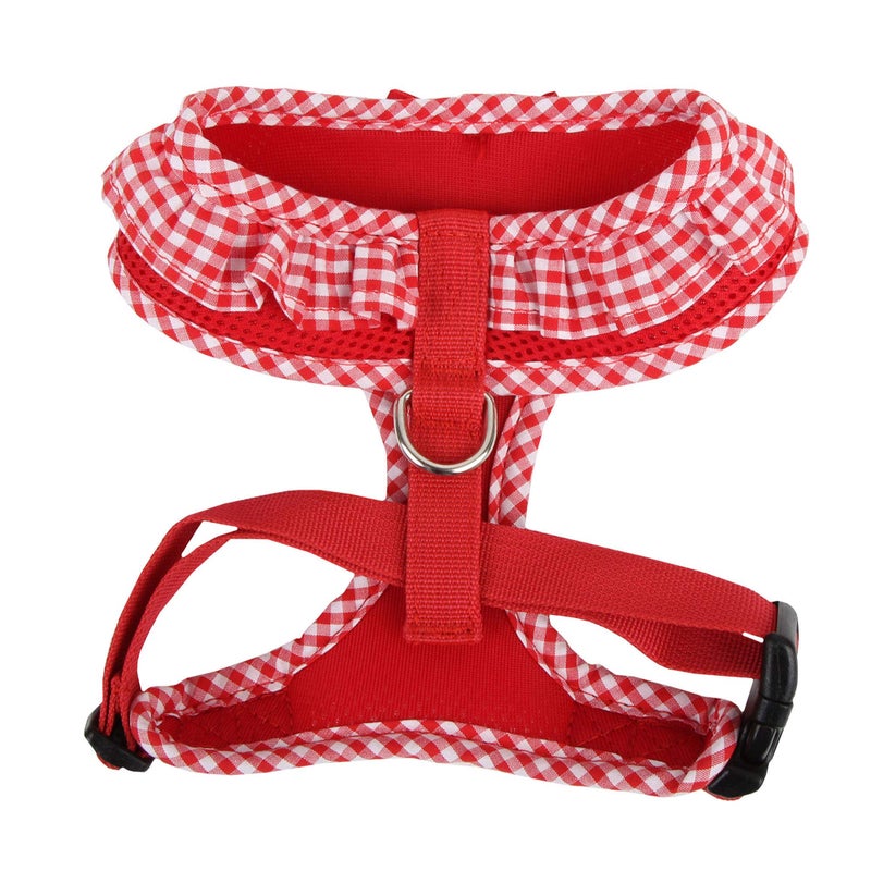 Puppia Vivien Dog Harness Over-The-Head All Season Cute No Pull No Choke Walking Training Adjustable for Small Dog, Red, X-Small - Image 2